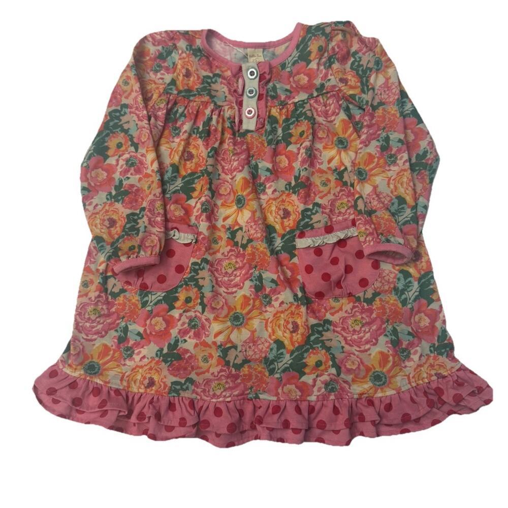 Matilda Jane Girls Floral Ruffle Nightgown Shift Dress Size 4